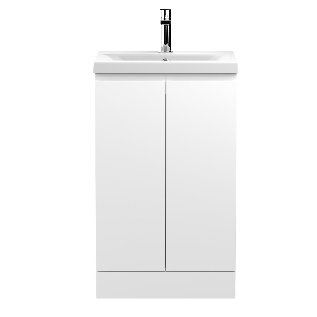 Nuie Urban 510mm Free-standing Single Vanity Unit White 850mm H X 510mm W X 390mm D